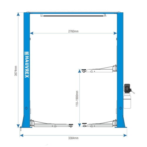 Cầu nâng ô tô 2 trụ giằng trên (cáp trên) Hauvrex HTL3140 7 Cầu nâng ô tô 2 trụ giằng trên (cáp trên) Hauvrex HTL3140