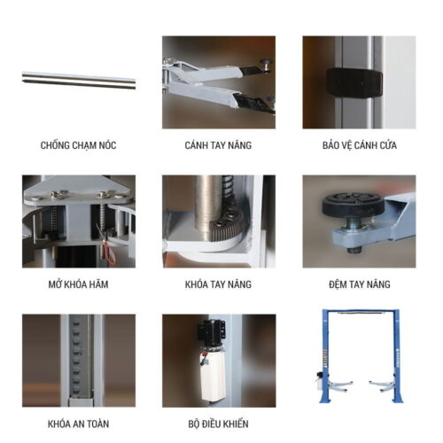 Cầu nâng ô tô 2 trụ giằng trên (cáp trên) Hauvrex HTL3140 9 Cầu nâng ô tô 2 trụ giằng trên (cáp trên) Hauvrex HTL3140