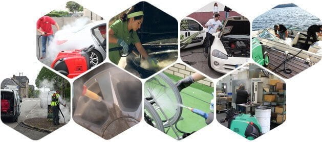 Ứng dụng của máy rửa xe hơi nước nóng Optima Steamer XE