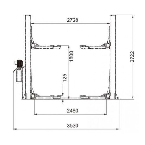 Cầu nâng 2 trụ giằng dưới UNIKA QJY4.0-D