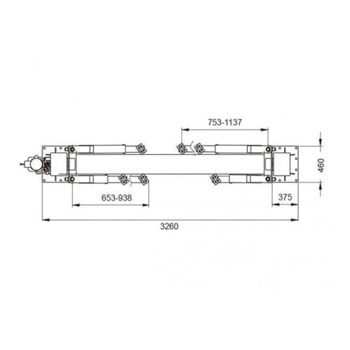 Cầu nâng 2 trụ giằng dưới UNIKA QJY4.0-D