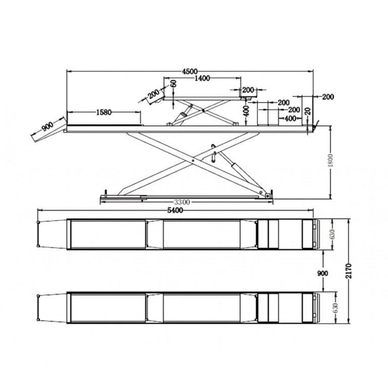 Cầu nâng cắt kéo 3.5 tấn UNIKA U-6108D