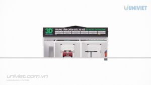 Mô hình 3D Trung tâm chăm sóc xe hơi chuyên nghiệp tại Cà Mau