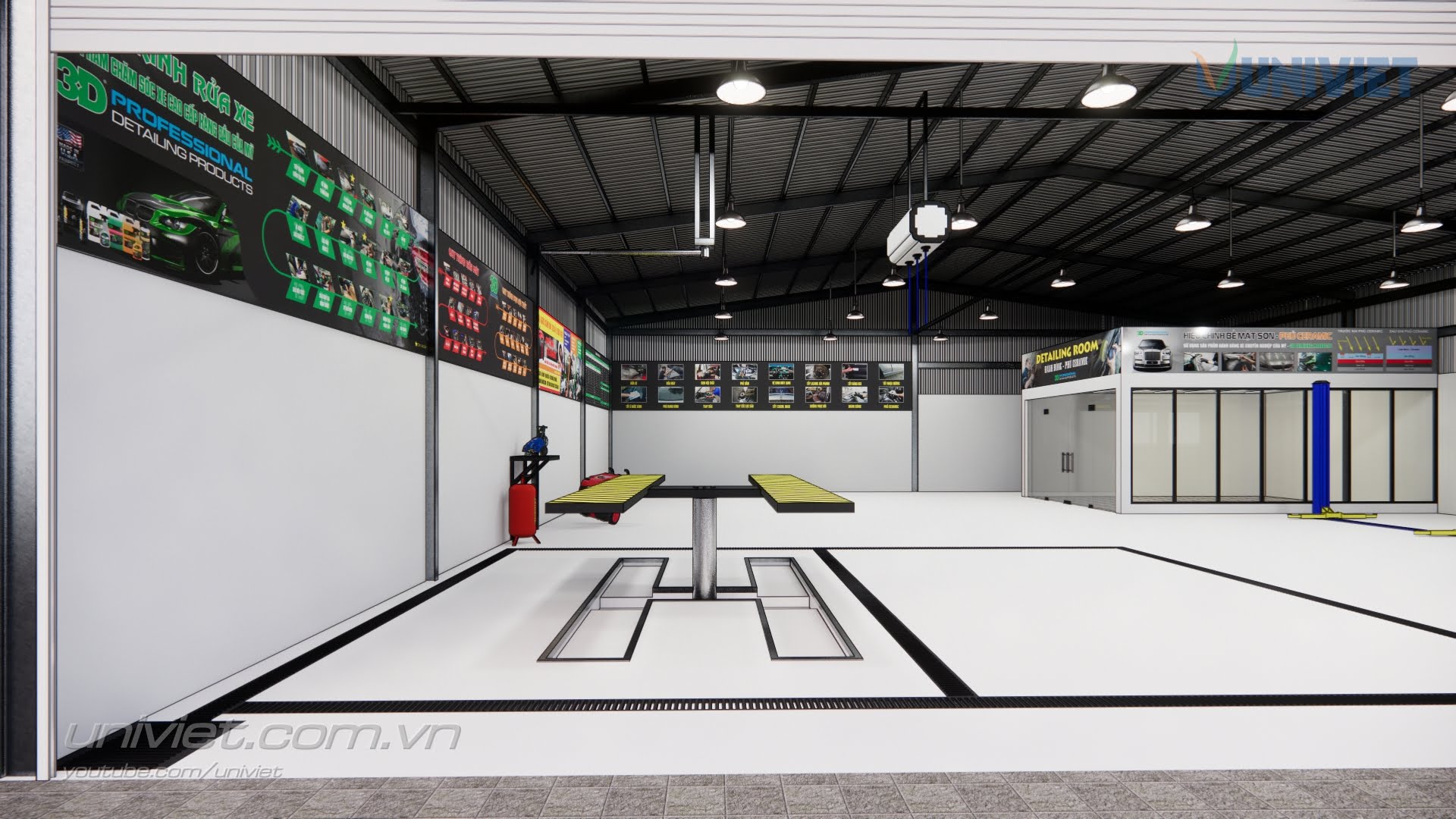 Mô hình 3D Trung tâm chăm sóc xe chuyên nghiệp tại Bình Dương