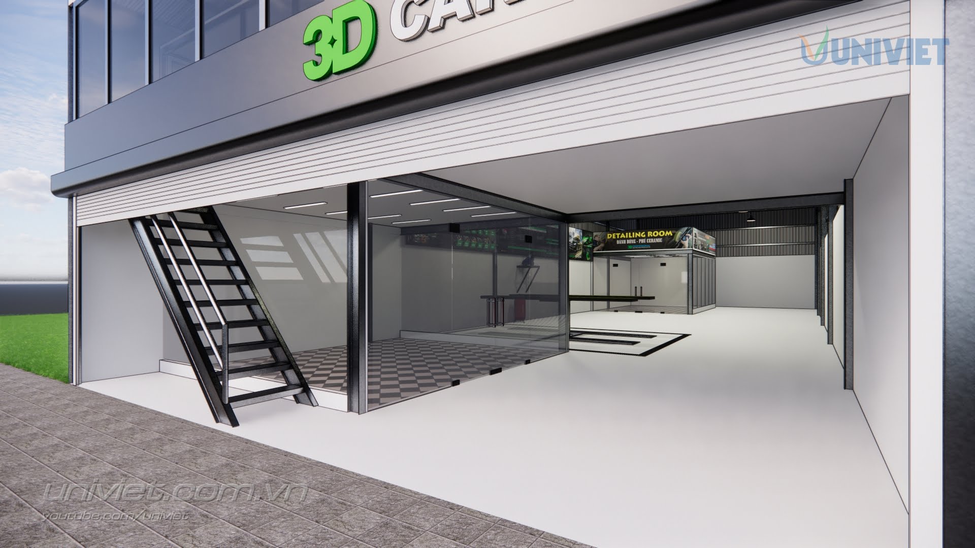 Mô hình 3D Trung tâm chăm sóc xe chuyên nghiệp tại An Giang