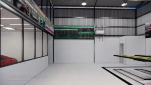 Mô hình 3D Trung tâm chăm sóc xe hơi chuyên nghiệp tại Bình Thuận