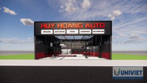 Mô hình 3D Trung tâm chăm sóc xe hơi chuyên nghiệp tại Đắk Lắk