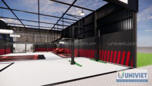 Mô hình 3D Trung tâm chăm sóc xe hơi chuyên nghiệp tại Đắk Lắk