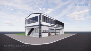 Mô hình 3D Trung tâm chăm sóc xe hơi chuyên nghiệp tại Bình Thuận