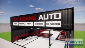 Mô hình 3D Trung tâm chăm sóc xe hơi chuyên nghiệp tại Đắk Lắk