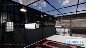 Mô hình 3D Trung tâm chăm sóc xe hơi chuyên nghiệp tại Đắk Lắk