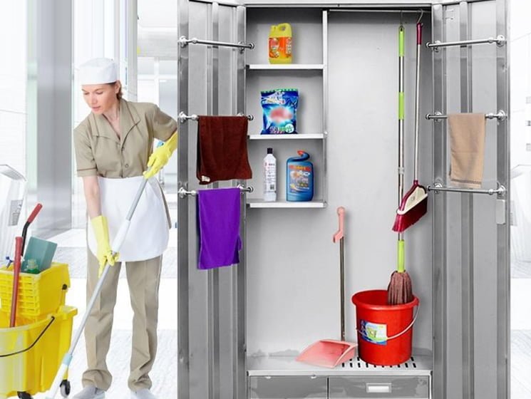 Công dụng và cách chọn lựa tủ đựng dụng cụ vệ sinh của chuyên gia