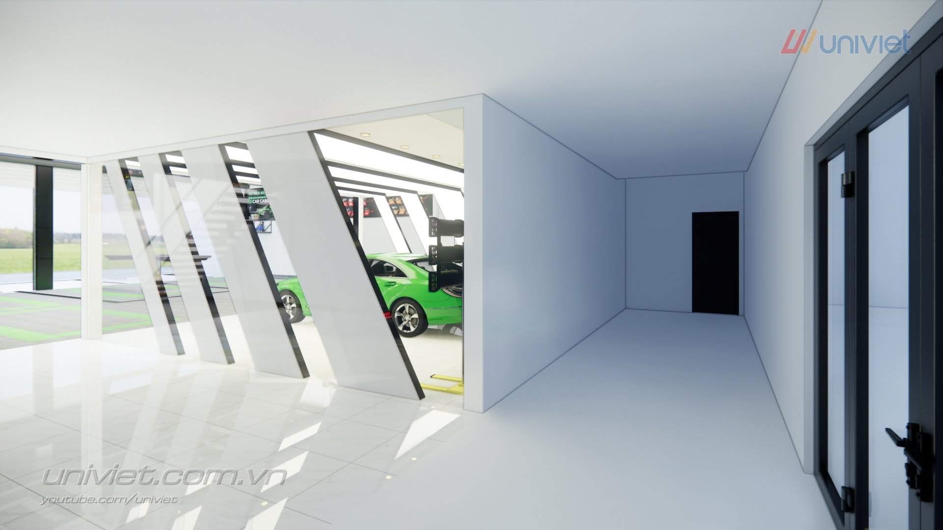 Mô hình 3D Trung tâm chăm sóc xe hơi chuyên nghiệp tại Vĩnh Phúc