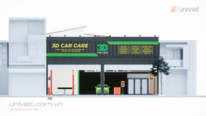 Mô hình 3D Trung tâm chăm sóc xe hơi chuyên nghiệp tại Vĩnh Phúc