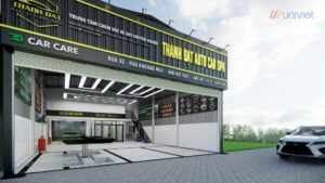 Mô hình 3D Trung tâm chăm sóc xe hơi chuyên nghiệp tại Hà Nội