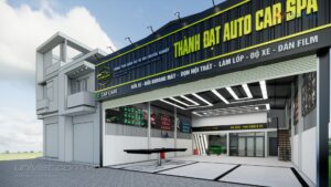 Mô hình 3D Trung tâm chăm sóc xe hơi chuyên nghiệp tại Hà Nội