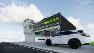 Mô hình 3D Trung tâm chăm sóc xe hơi chuyên nghiệp tại Hà Nội