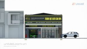 Mô hình 3D Trung tâm chăm sóc xe hơi chuyên nghiệp tại Hà Nội