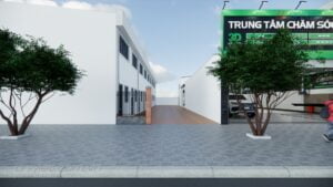 Mô hình 3D Trung tâm chăm sóc xe hơi chuyên nghiệp tại Thanh Hóa