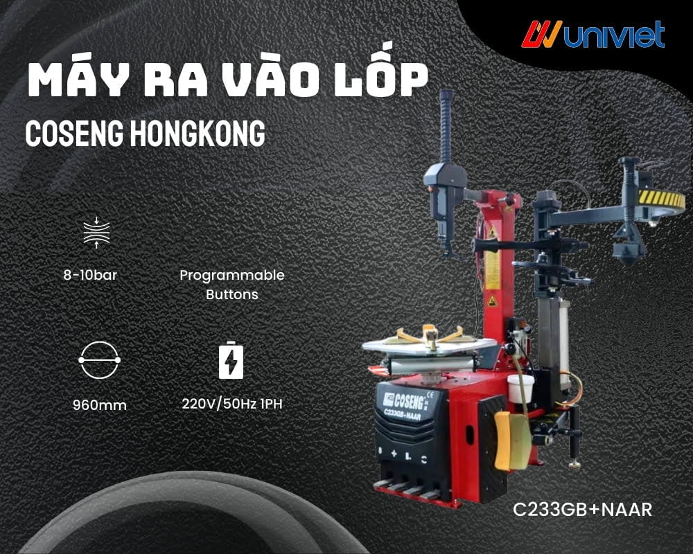 Chia sẻ những kinh nghiệm cần lưu ý trước khi mở garage làm lốp ô tô 2 Máy ra vào lốp COSENG Hongkong C233GB+NAAR