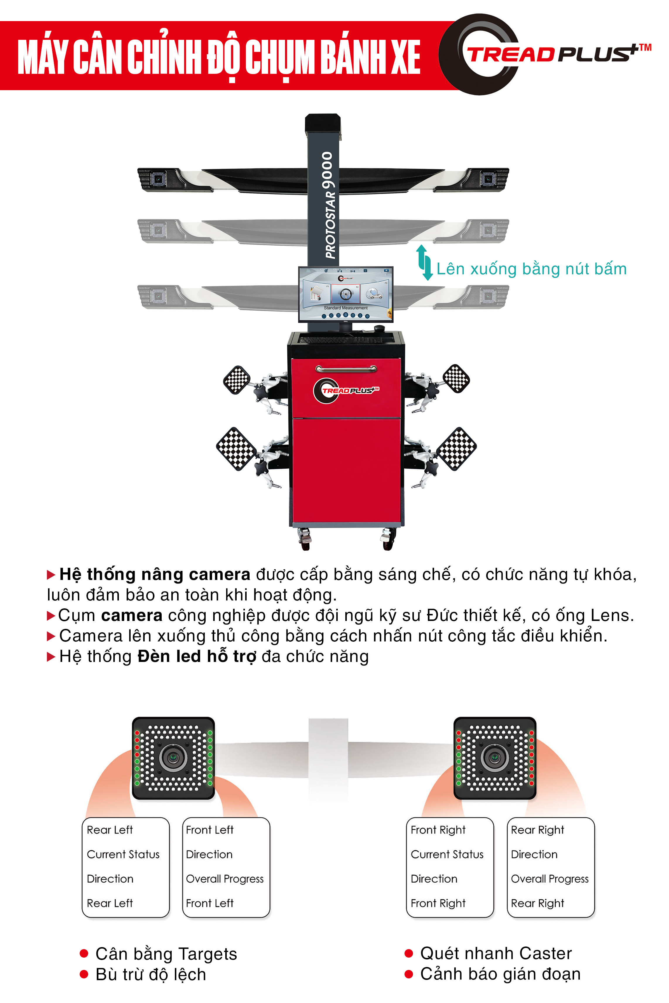 Máy cân chỉnh độ chụm bánh xe Treadplus Protostar 9000