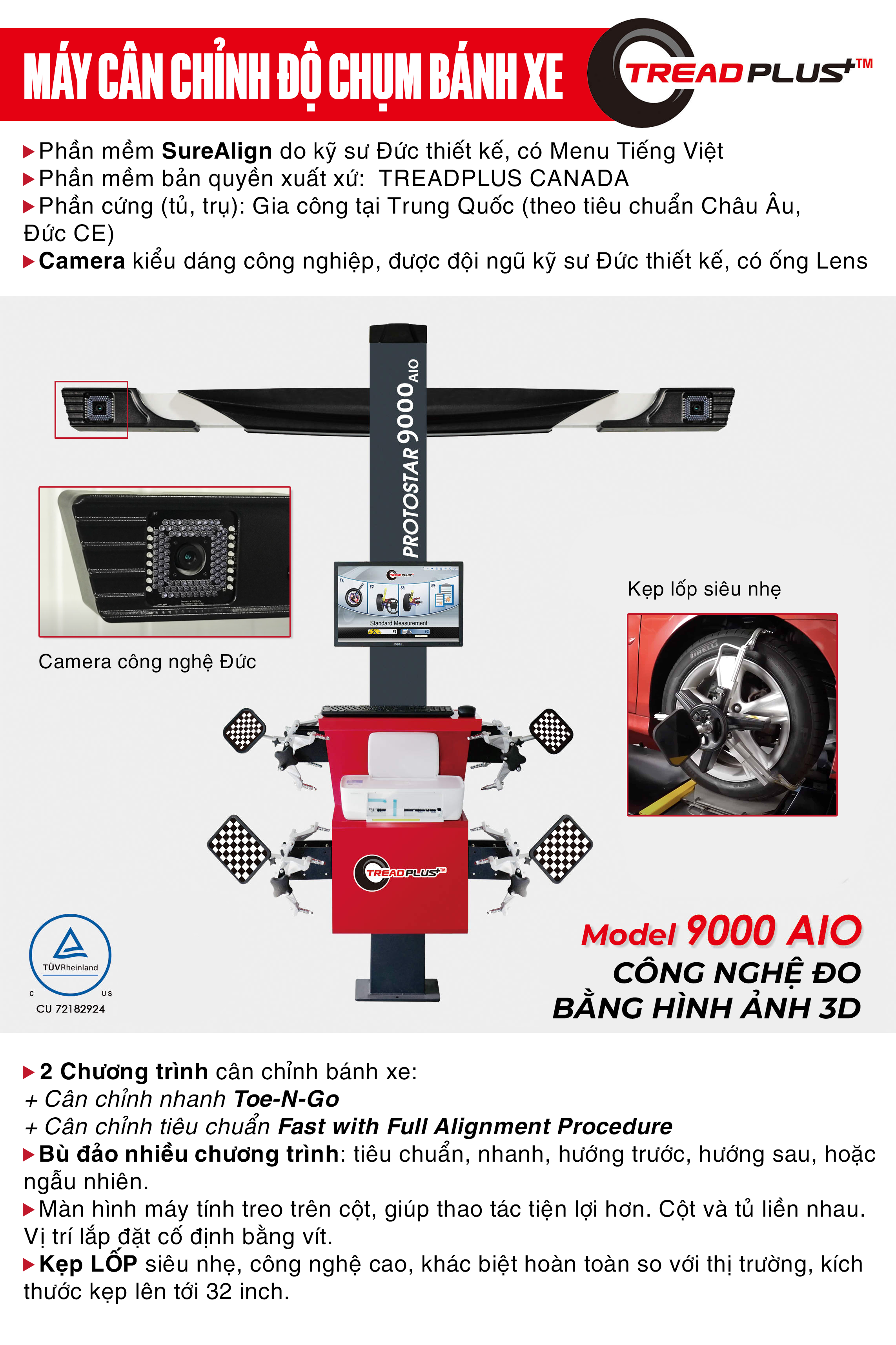 Máy cân chỉnh độ chụm TREADPLUS Protostar 9000 AIO