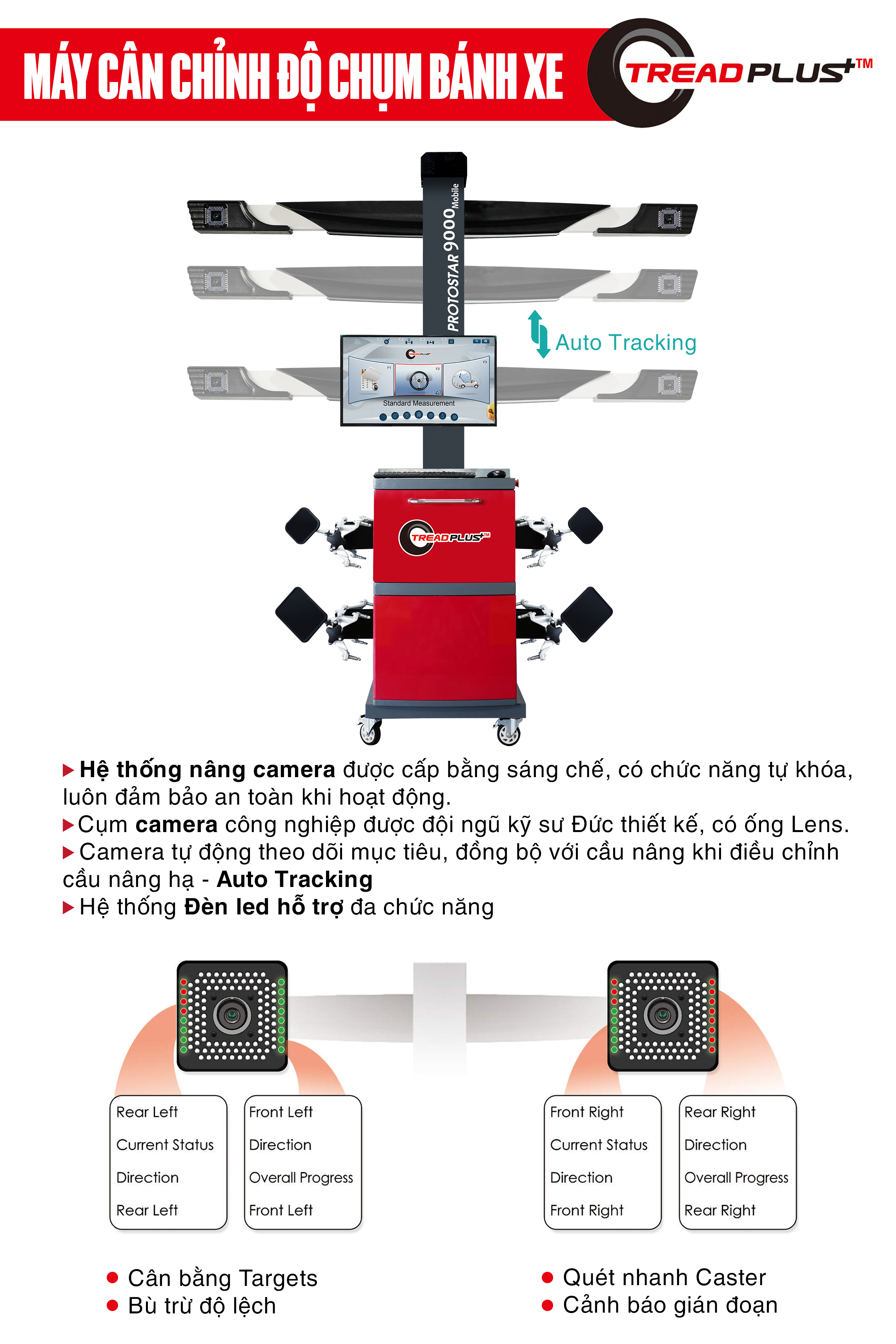 Máy cân chỉnh độ chụm bánh xe TREADPLUS 9000 Mobile