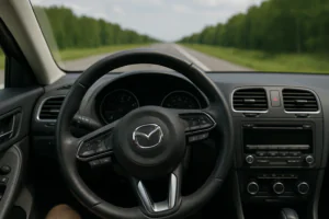 Hình ảnh minh họa: Vô lăng bị lệch sang một bên khi xe đang di chuyển thẳng