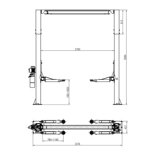 Cầu nâng 2 trụ giằng trên UNIVIET QY363 9 Cầu nâng 2 trụ giằng trên UNIVIET QY363