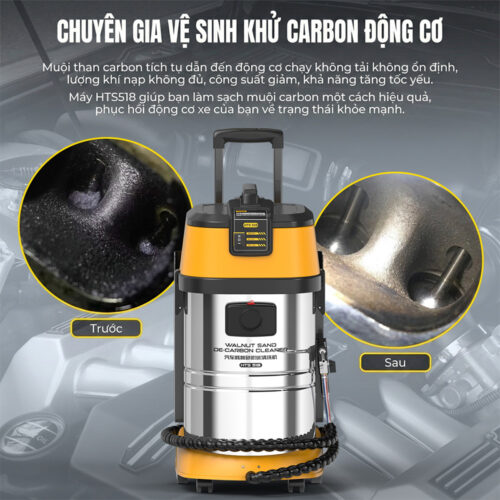 Máy bắn trấu vệ sinh họng nạp bằng vỏ hạt óc chó AUTOOL HTS518