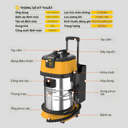 Máy bắn trấu vệ sinh họng nạp bằng vỏ hạt óc chó AUTOOL HTS518