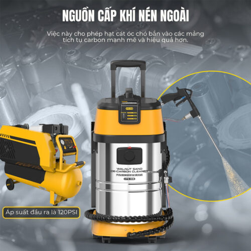 Máy bắn trấu vệ sinh họng nạp bằng vỏ hạt óc chó AUTOOL HTS518