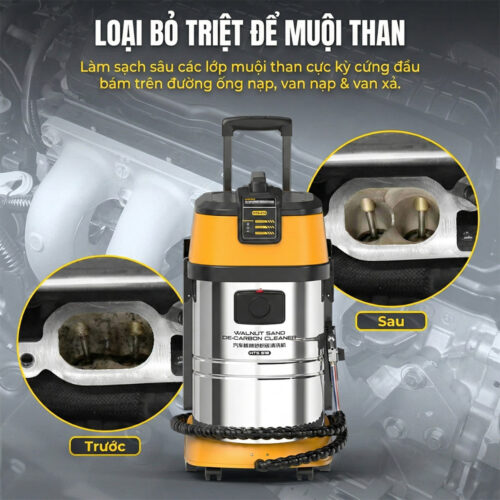 Máy bắn trấu vệ sinh họng nạp bằng vỏ hạt óc chó AUTOOL HTS518