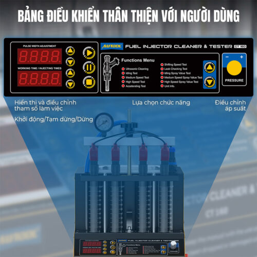 Máy kiểm tra và súc rửa kim phun AUTOOL CT160
