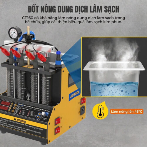 Máy kiểm tra và súc rửa kim phun AUTOOL CT160