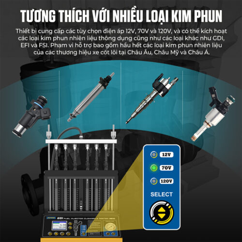 Máy kiểm tra và súc rửa kim phun AUTOOL CT500 GDI
