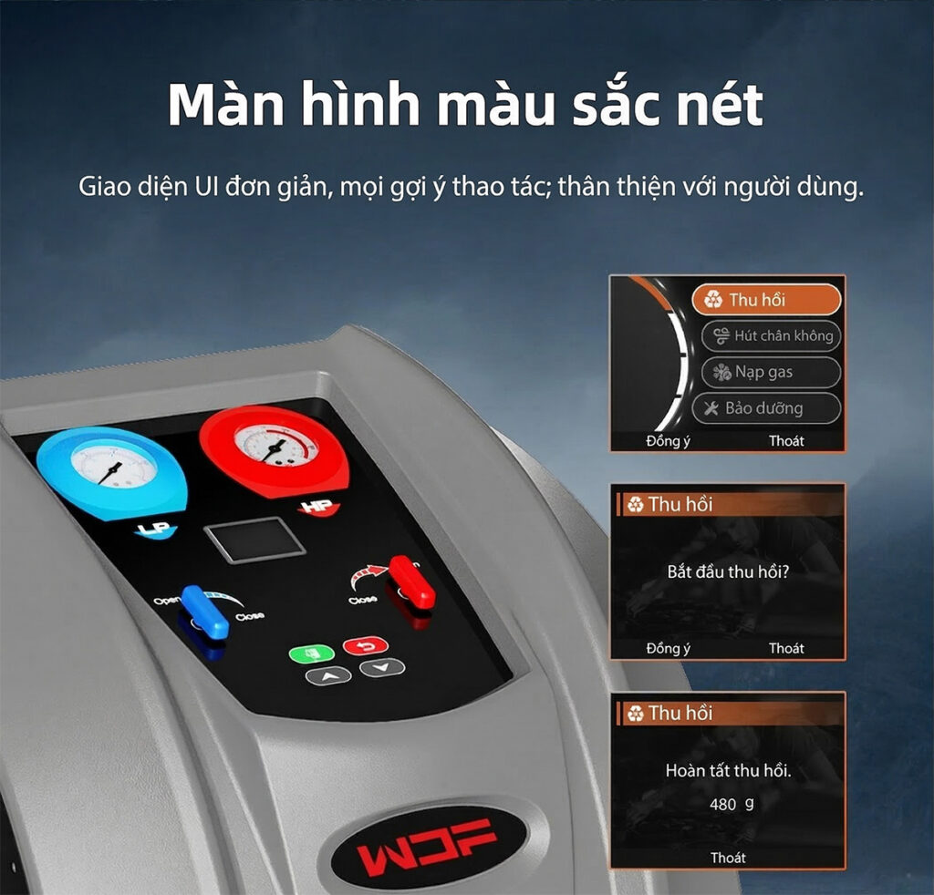 Máy nạp ga điều hòa ô tô bán tự động WONDERFU X520