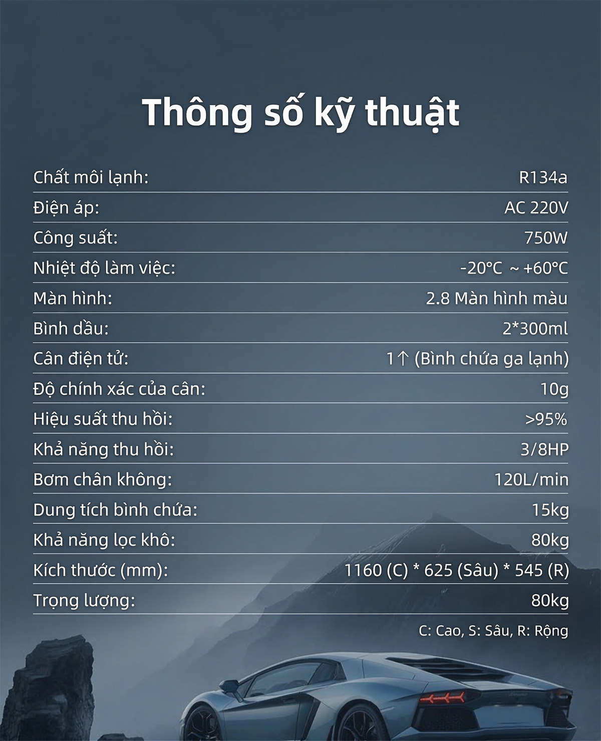 Máy nạp ga điều hòa ô tô bán tự động WONDERFU X520