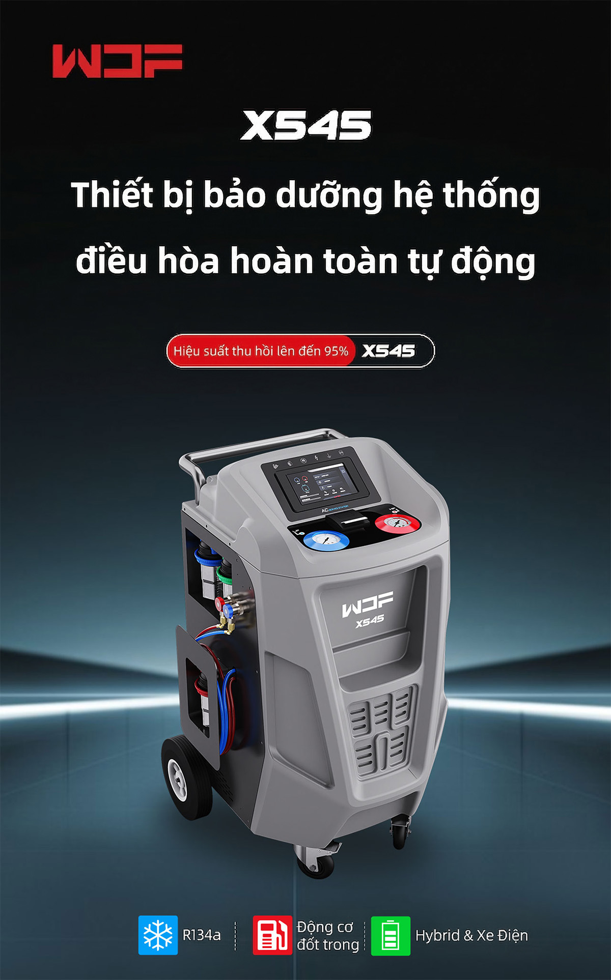 Máy nạp ga điều hòa ô tô tự động WONDERFU X545