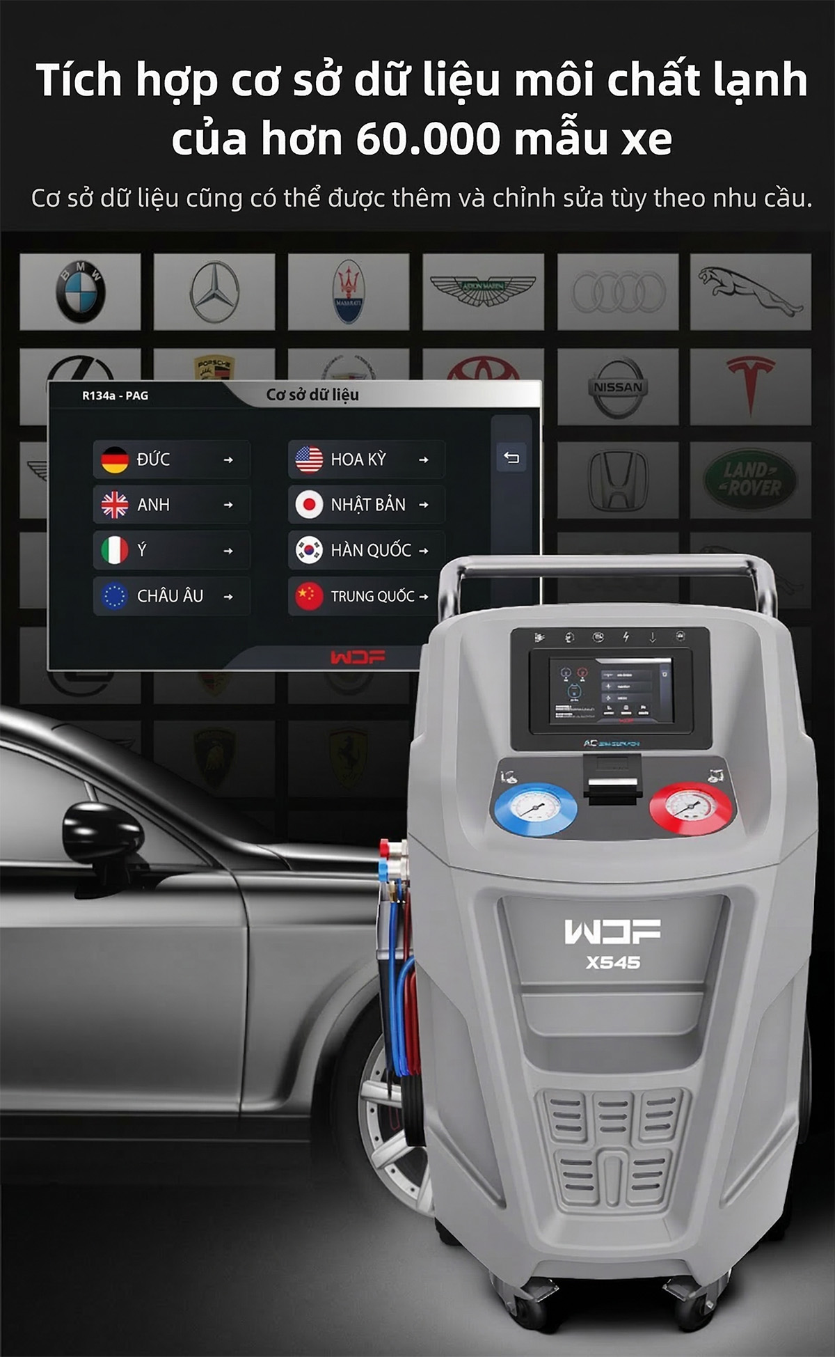 Máy nạp ga điều hòa ô tô tự động WONDERFU X545