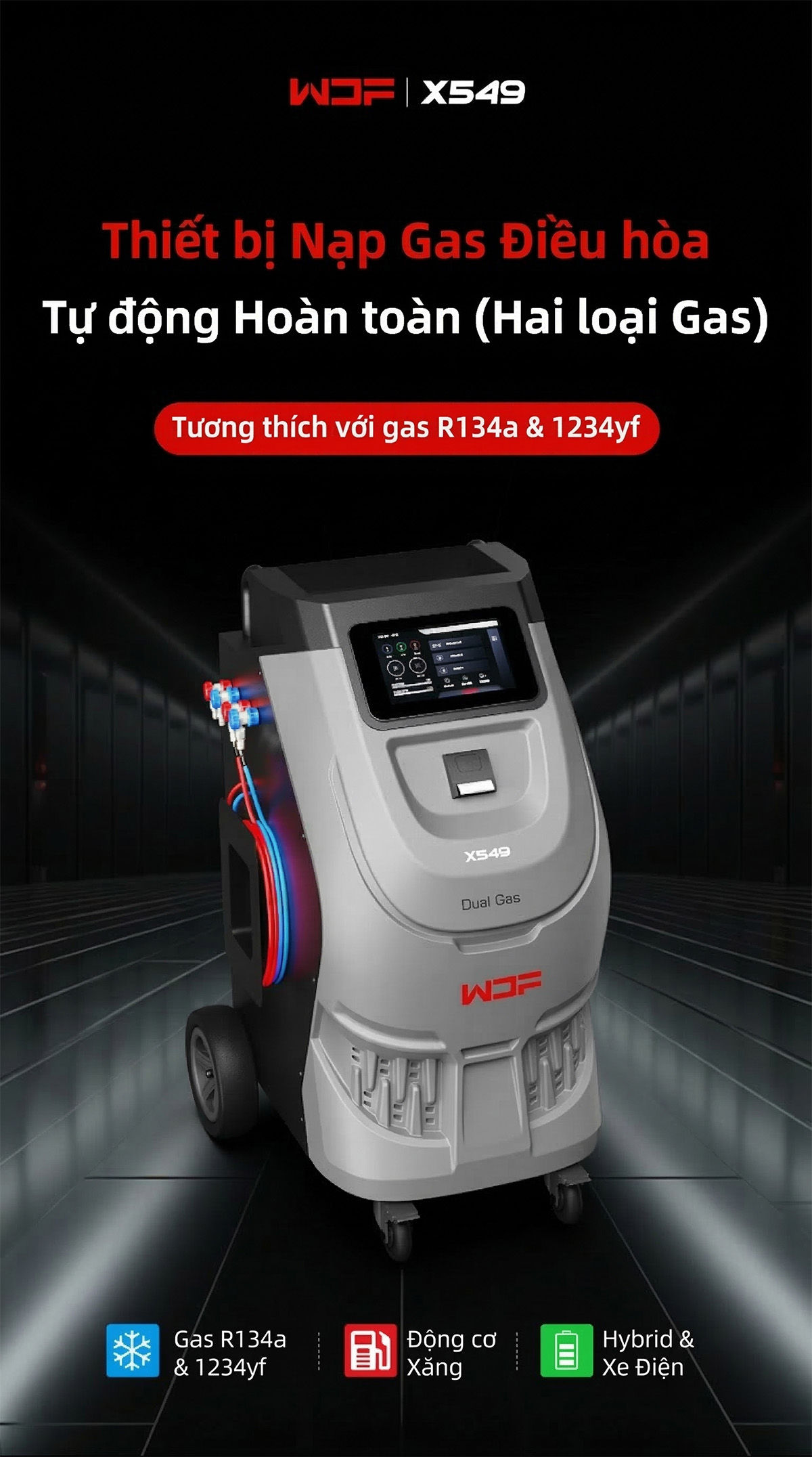 Máy nạp ga điều hòa ô tô tự động WONDERFU X549