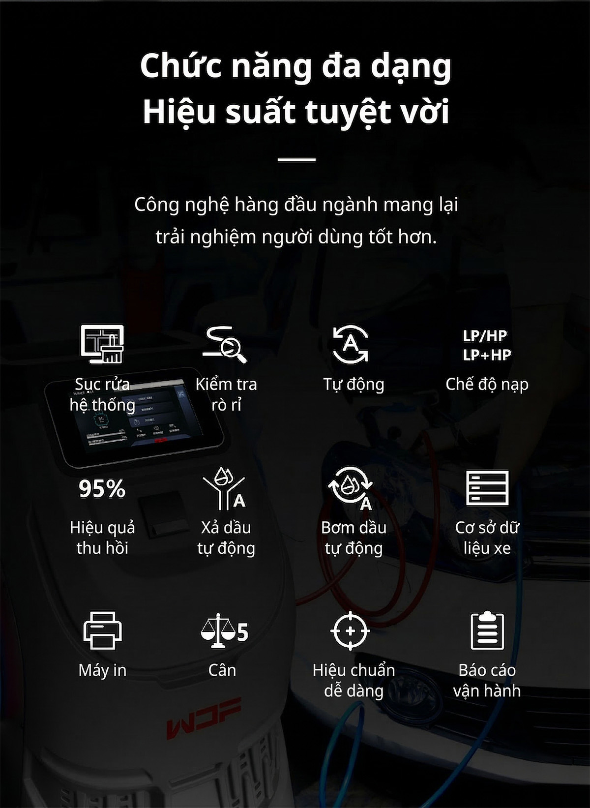 Máy nạp ga điều hòa ô tô tự động WONDERFU X549