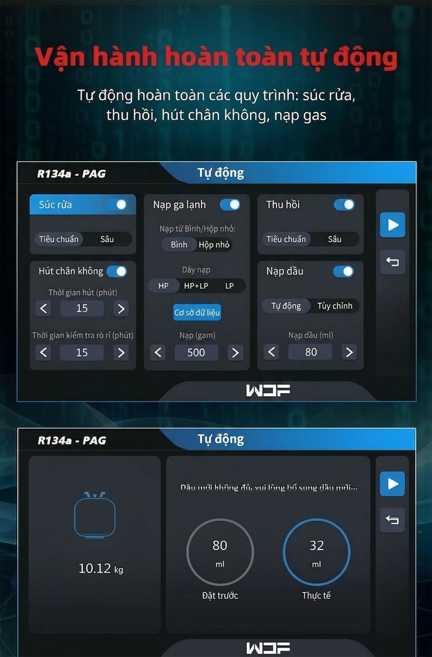 Máy nạp ga điều hòa ô tô tự động WONDERFU X570