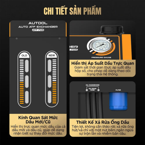 Máy thay dầu hộp số tự động AUTOOL ATF705