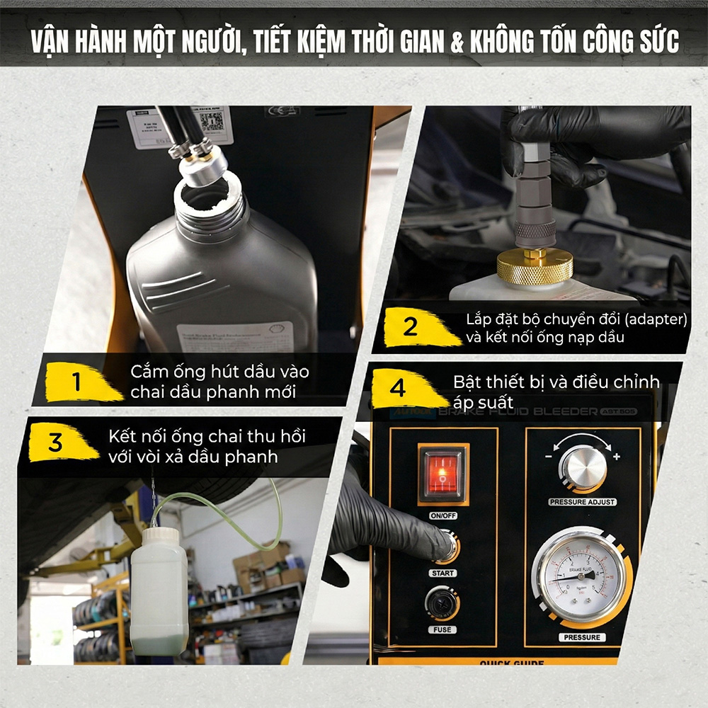 Máy thay dầu phanh ô tô AUTOOL AST605 3 Máy thay dầu phanh AUTOOL AST605