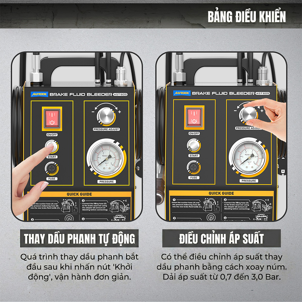 Máy thay dầu phanh ô tô AUTOOL AST605 4 Máy thay dầu phanh AUTOOL AST605