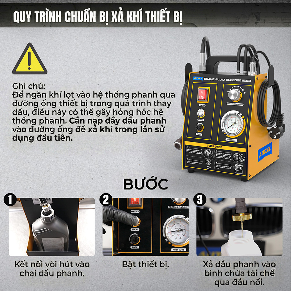 Máy thay dầu phanh ô tô AUTOOL AST605 6 Máy thay dầu phanh AUTOOL AST605