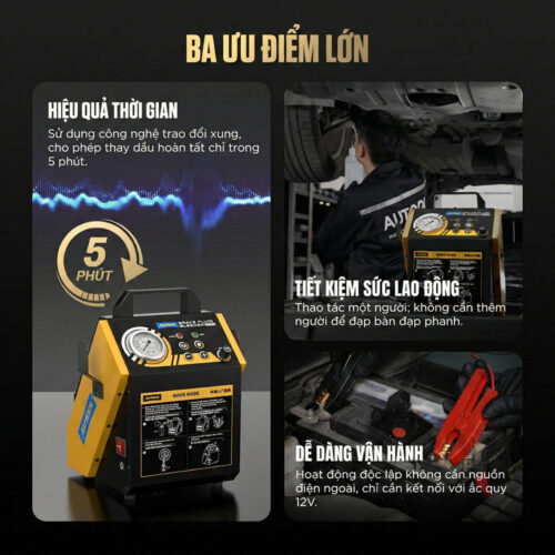 Máy thay dầu phanh AUTOOL AST612