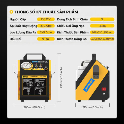 Máy thay dầu phanh AUTOOL AST612