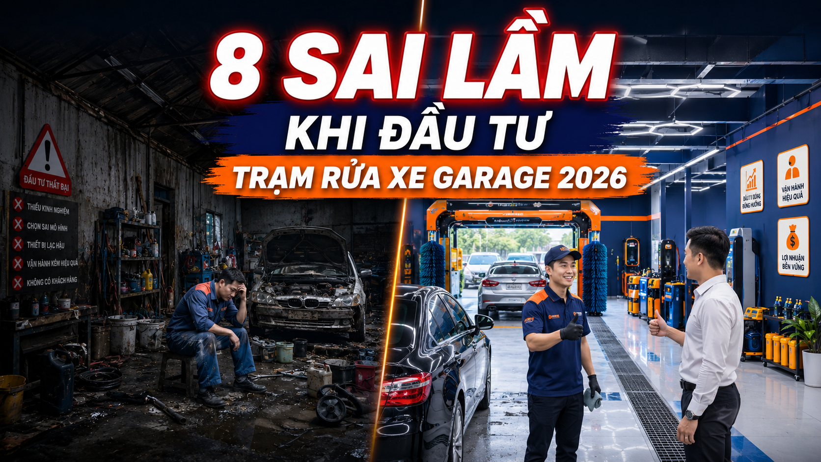 8 sai lầm khi đầu tư trạm rửa xe garage năm 2026